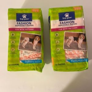 Disposable fashion dog diapers. Size Medium. 2 packs